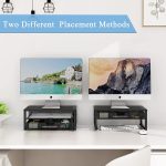 Simple Trending-Metal Monitor Stand Riser and Computer Desk Organizer with Drawer for Laptop, Computer, iMac, Black - Image 3